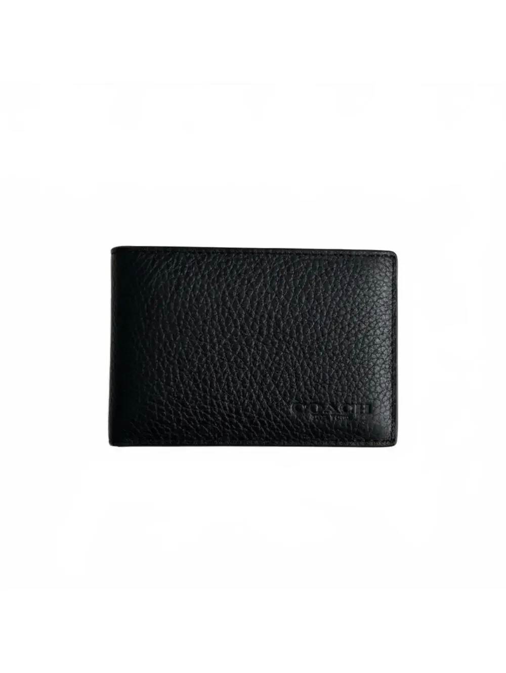 Coach Pebbled Black Leather Card Holder